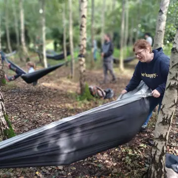 Pauline Morris In Hammock Activity