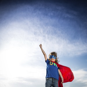 Child in superhero costume